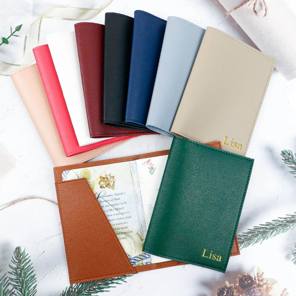 Customized letter passport holder travel document pu leather passport holder, convenient for business travel and commuting