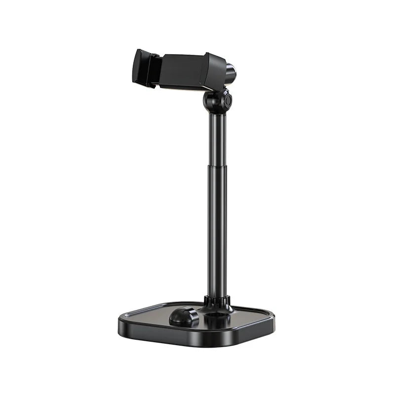 Adjustable Cell Phone Stand for Desk, Rotating Cell Phone Holder for Desk with 9-14" Face-Level View, Metal Desktop Tripod