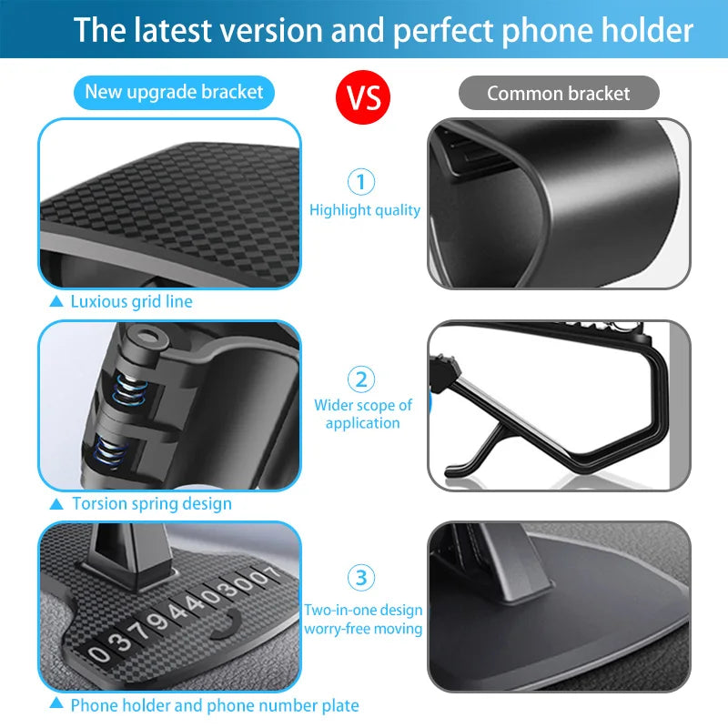 Car Holder For Phone Car Dashboard Clip Mount Mobile Cell Stand Smartphone GPS Support For iPhone 12 11 Xiaomi Redmi Huawei