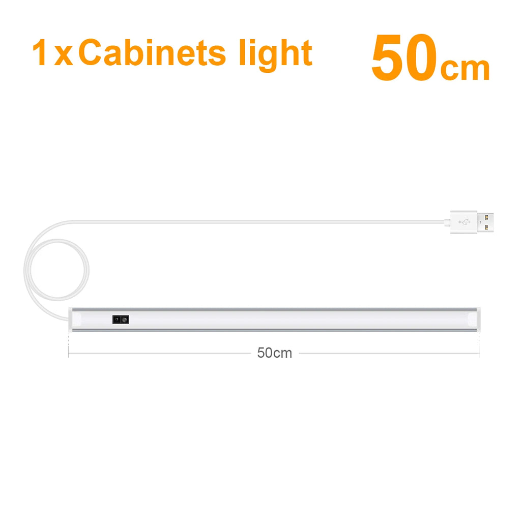 USB LED Lights Room Decoration 5V Lamp Hand Sweep Sensor Lamp Aluminum Lights Bar For Kitchen Closet Bedroom Night Lighting