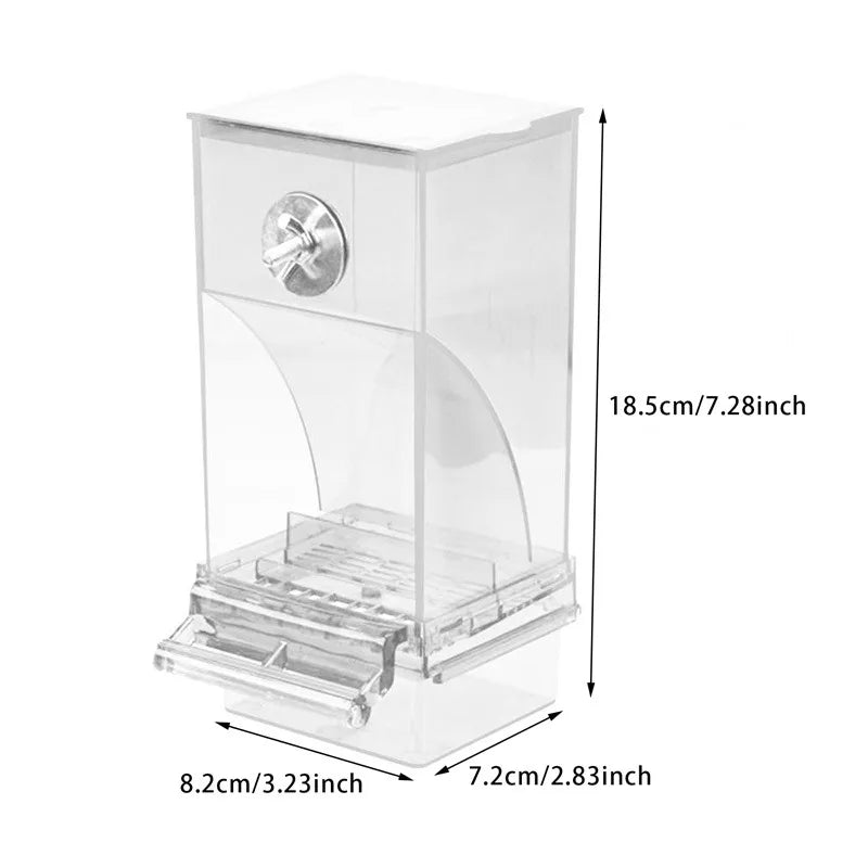 ‌No Spill Bird Feeder Automatic Parrot Food Water Dispenser Seed Container Cage Accessory For Small Medium Parakeets Cockatiels
