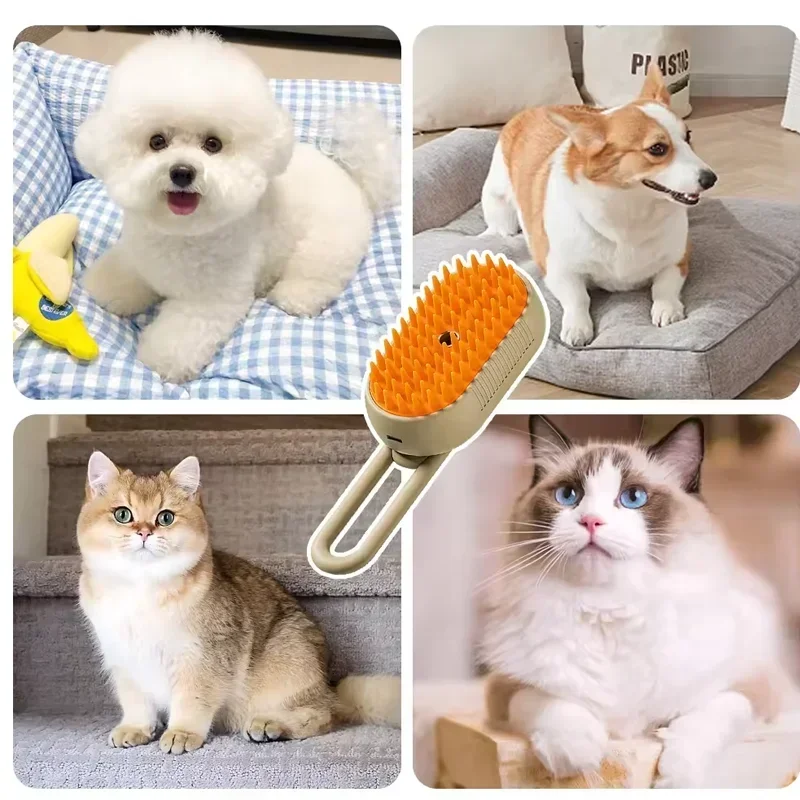 Pet Spray Hair Comb Pet Hair Remover Cleaning Brush Cats Grooming Dog Accessories Tools Dematting Water Mist Humidifier Comb