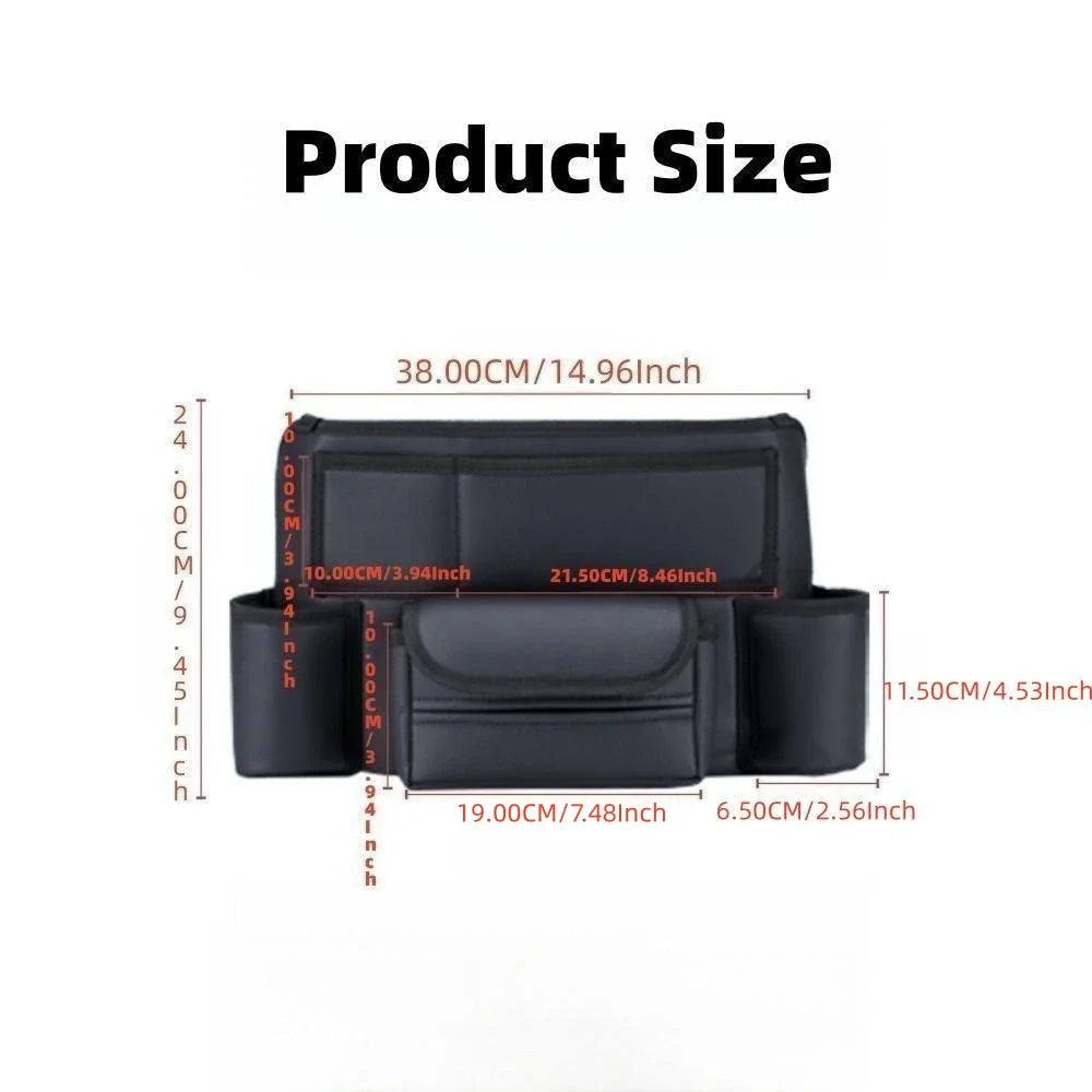 KJOY Between-Seat Car Organizer – Hanging Storage Bag with Cup Holder, Tissue Slot & Handbag Hook, Keeps Car Tidy