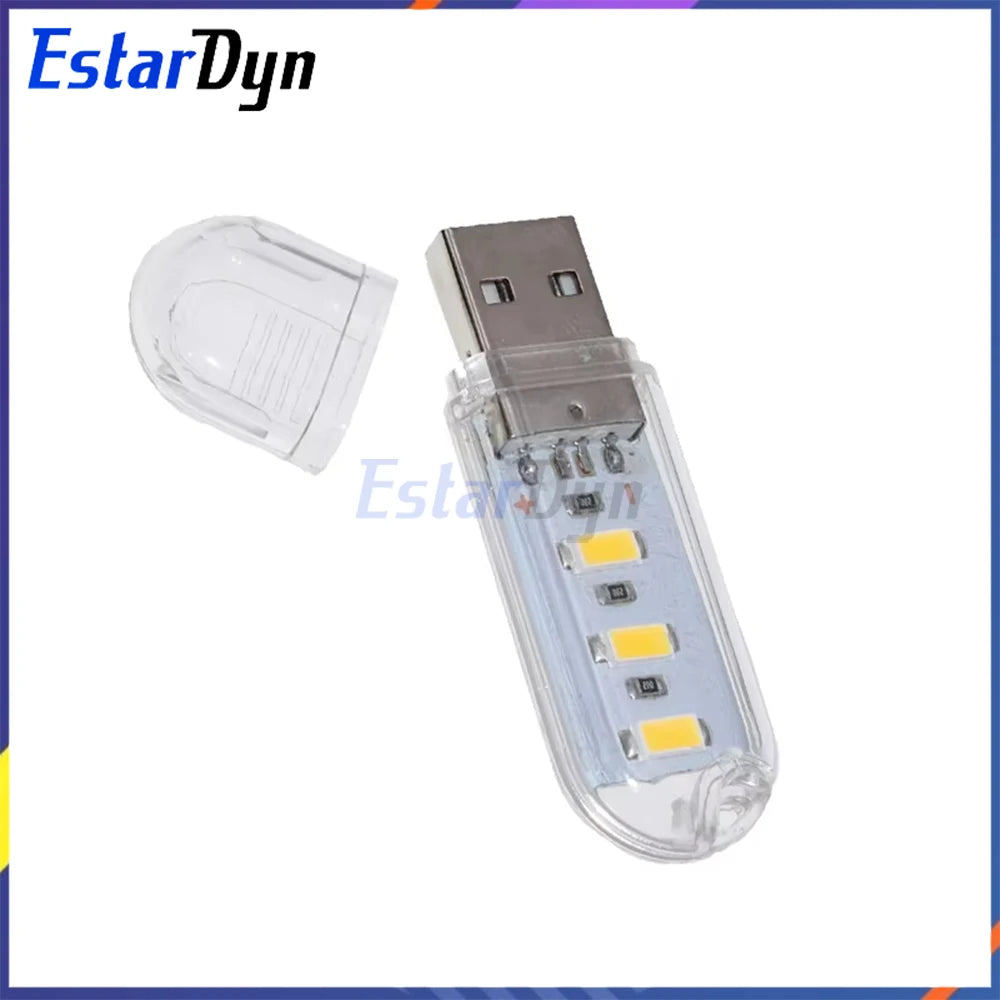 USB LED Lamp 3/8 LED Dimmable Portable Mini Light for Reading Night PC Laptop Desk Camping Power Bank
