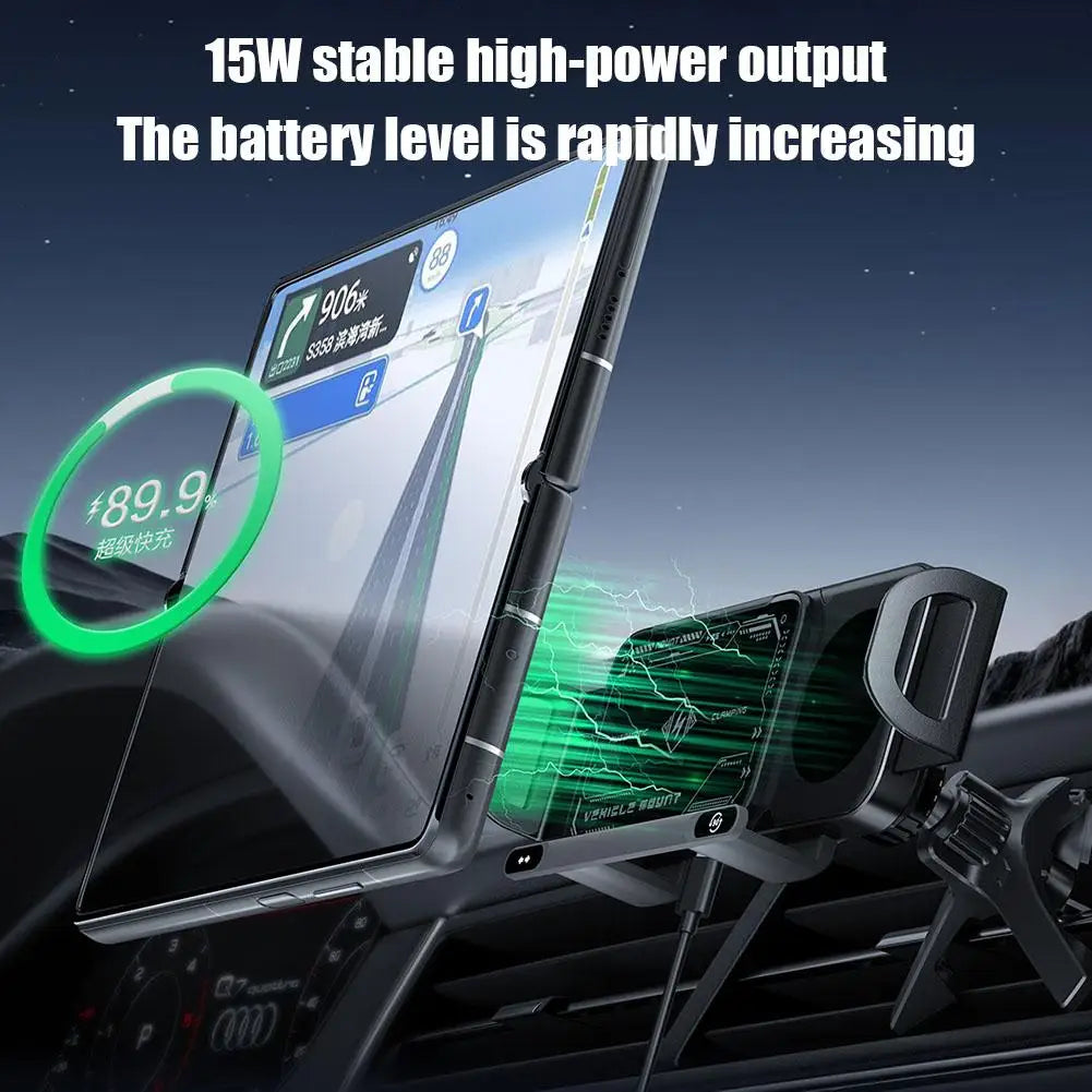 High Intelligent Mobile Phone/Pad Holder, Magnetic Phone Holder for Car, 2 in 1 Auto Rotating Phone Holder, Wireless Car Charger