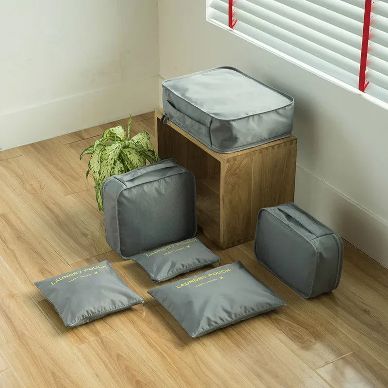 6 PCS Travel Storage Bag Multifunction Packing Cube Bag Travel Kit Set for Women Clothes Tidy Organizer Wardrobe Suitcase Pouch