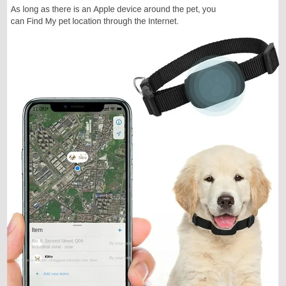 Pet Bluetooth GPS Tracker Adjustable Collar Dog Cats Locator Waterproof Anti Lost Dogs Real-time Tracking Device for iOS/Android