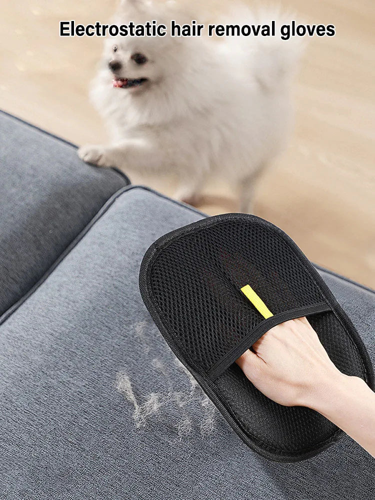Pet Grooming Gloves Pet Hair Remover Static Dedusting Brush Removing Dog Cat Hair From Sofa Carpet Clothes Gloves Dog Supplies