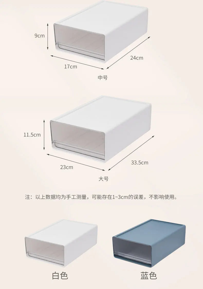Stackable Drawer Organizer Desktop Storage Box Portable Cabinet for Office & Study Transparent Drawers with Combination Design
