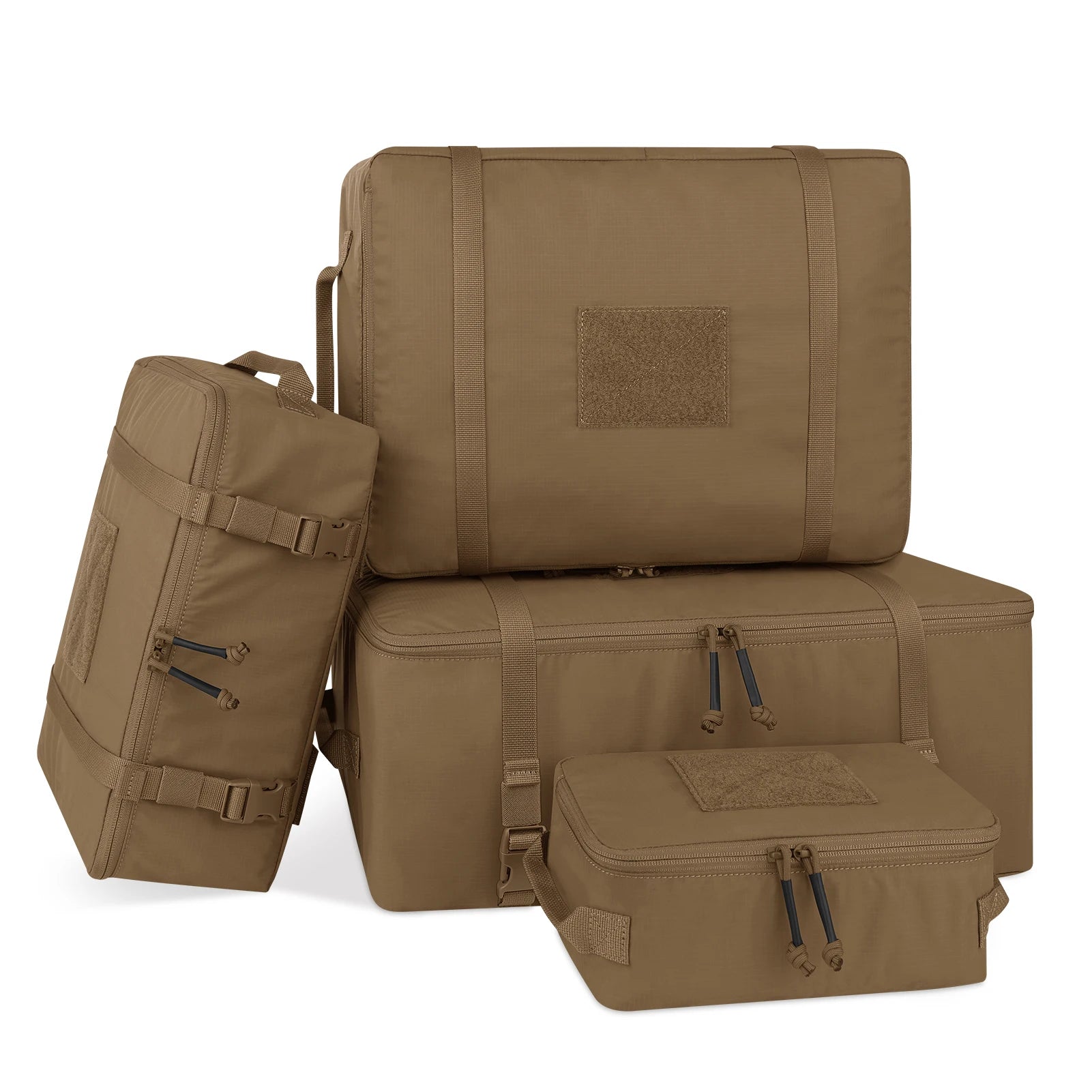 KRYDEX 4pcs Tactical Travel Packing Organizer Packing Cubes 70D Nylon Waterproof Luggage Bags Outdoor Modular Pouch Set