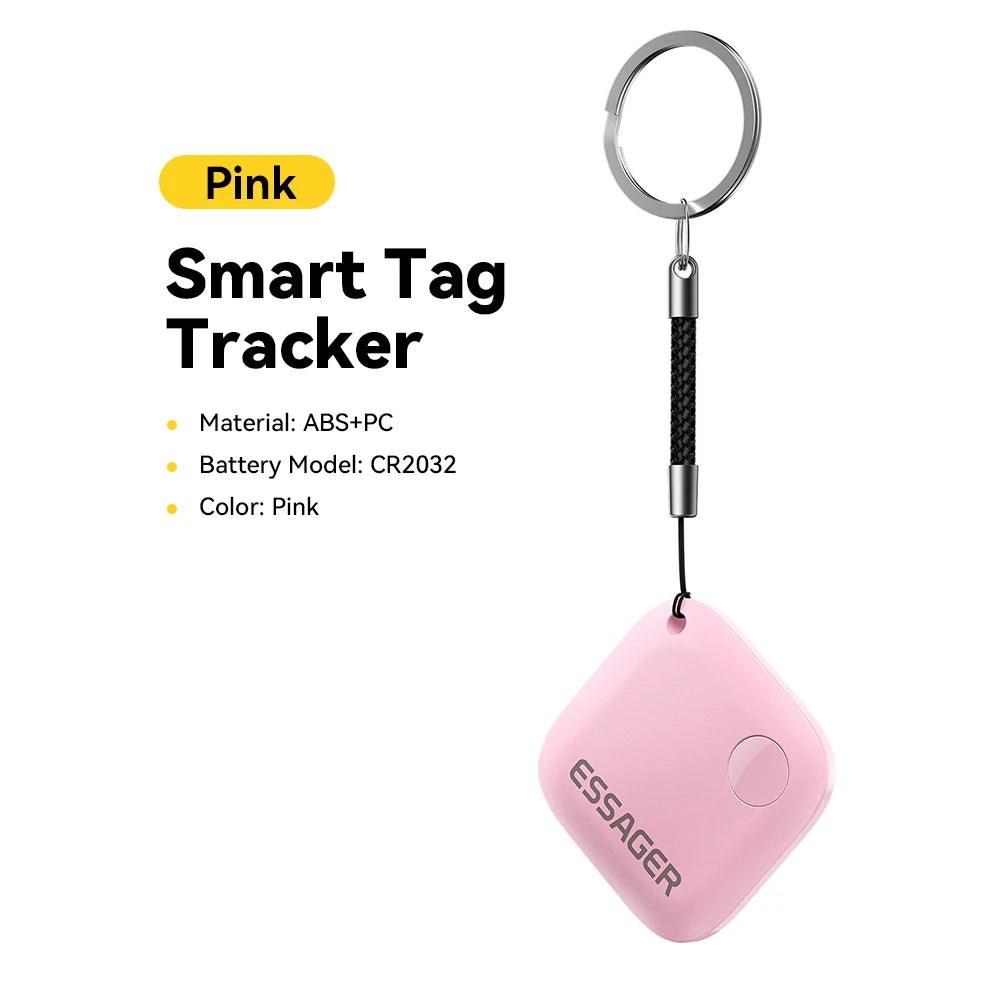 Essager Smart Bluetooth GPS Tracker Work with iOS System Find My App Air Tag Tracker Mini Locator Key Dog Pet Child Finder