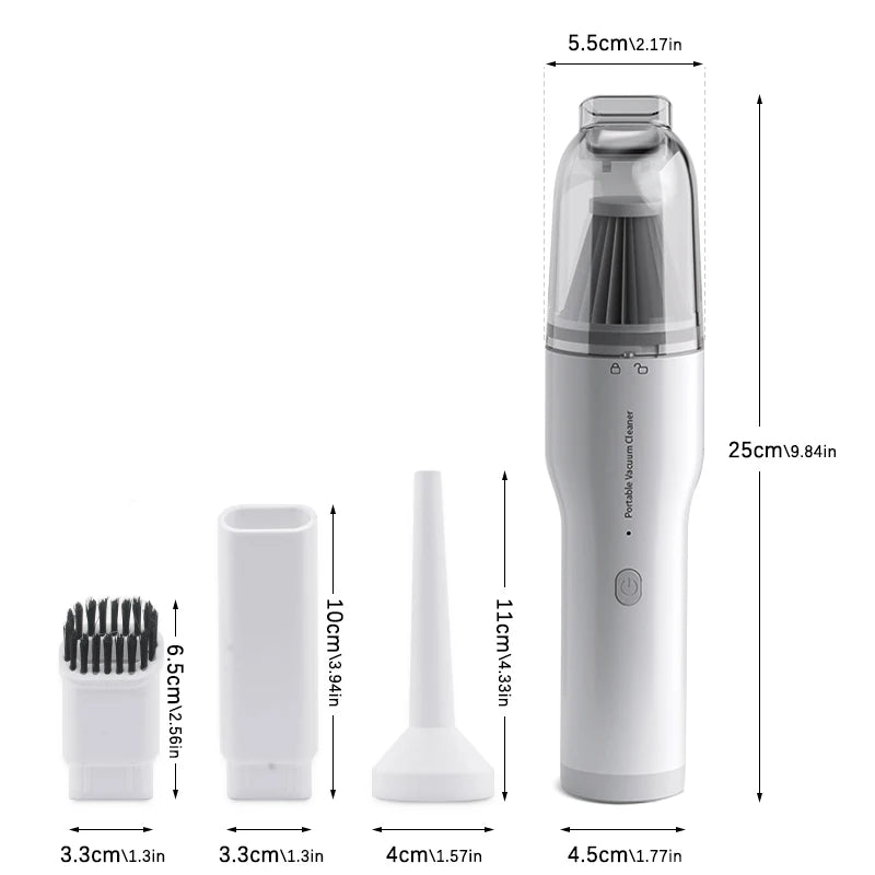 Mini Wireless Car Cleaning Car Vacuum Cleaner Rechargeable Powerful Suction Handheld Vacuum Powerful Cleaner Ultra-Compact