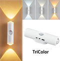 LED Motion Sensor Lights USB Rechargeable Tri-Color/RGB Adjustabl Ambient Light for Kitchen Party Stairs Hallways Night Lights