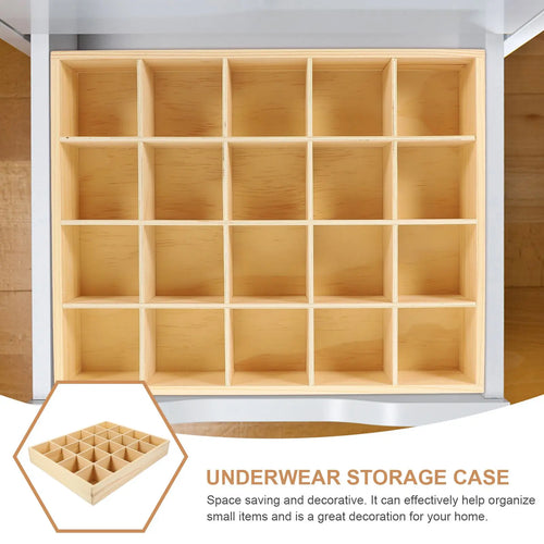 1pc Drawer Organizers For Clothing Underwear Sock Bra Pant Scarf Tie Wardrobe Drawer Storage Organizer Wooden Space Saving Case