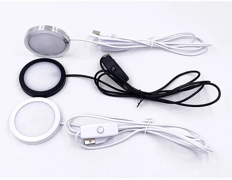 USB 5V LED Under Cabinet Light 5W 3W 7W Mini Spotlight Jewelry Display Showcase Wardrobe Surfaced Mounted Ceiling lamp downlight