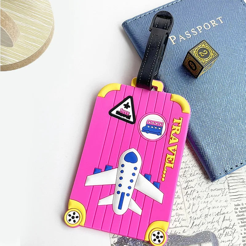 1pc Name ID Card Silicone Travel Luggage Tags Suitcase Travel Accessories Quickly Discover Luggage Tags Name Baggage Information