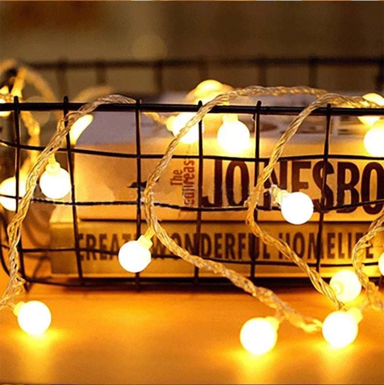 USB/Battery Power LED String Lights Globe String Lights Outdoor Waterproof Lamp Garden Wedding Ball Fairy Lights Christmas Decor