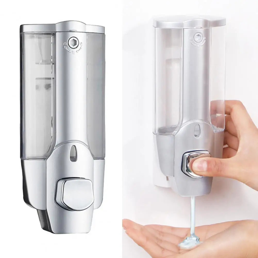 350ml Soap Dispenser 1/2 Chamber Wall-Mounted Manual Shower Dispenser With Large Capacity Shampoo Conditioner Bathroom Accessory