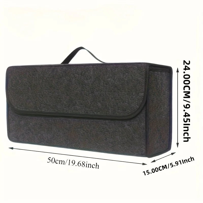 1 Car Trunk Organizer Box,Foldable Storage Bag with Compartments For SUVs,Sedans,Trucks-Durable Fabric Car Interior Accessories