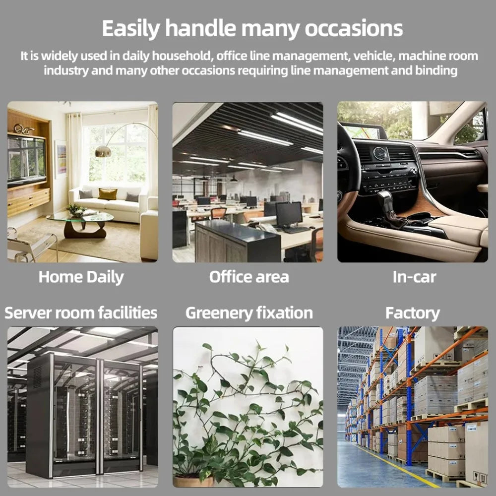 Cable Organizer Clips 30-90pcs Cord Holder Desktop Wire Manager USB Charging Data Line Bobbin Winder Cable Management