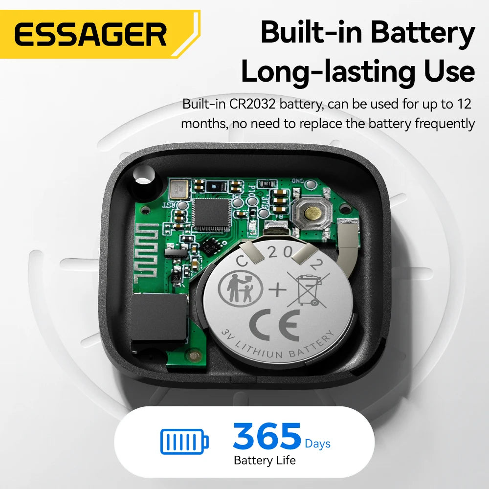 Essager Smart Bluetooth GPS Tracker Work with iOS System Find My App Air Tag Tracker Mini Locator Key Dog Pet Child Finder
