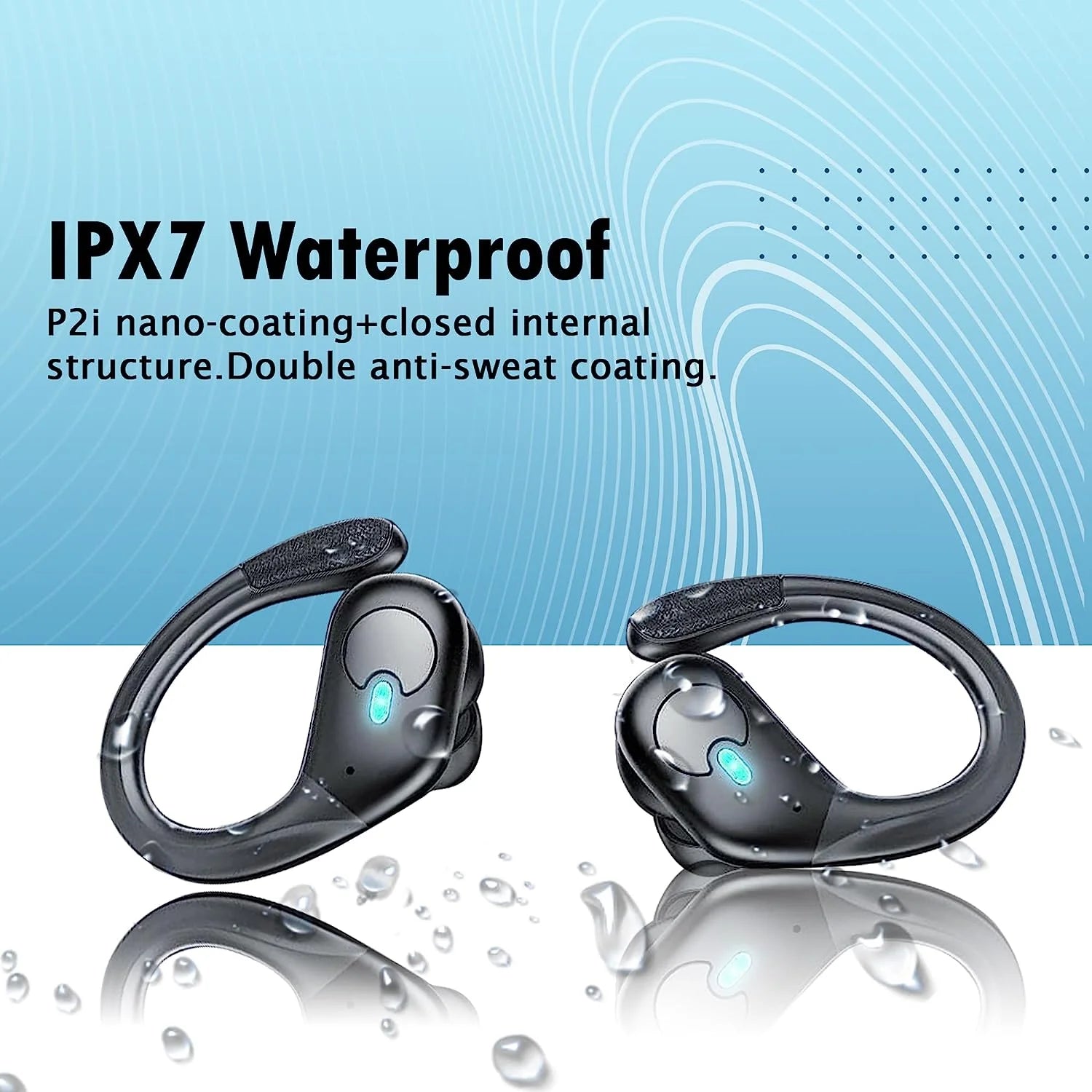 Wireless Earbuds, Bluetooth 5.4 Headphones Sport, Bluetooth Earbuds with ENC Noise Canceling Mic, Bass Stereo Wireless Earphone