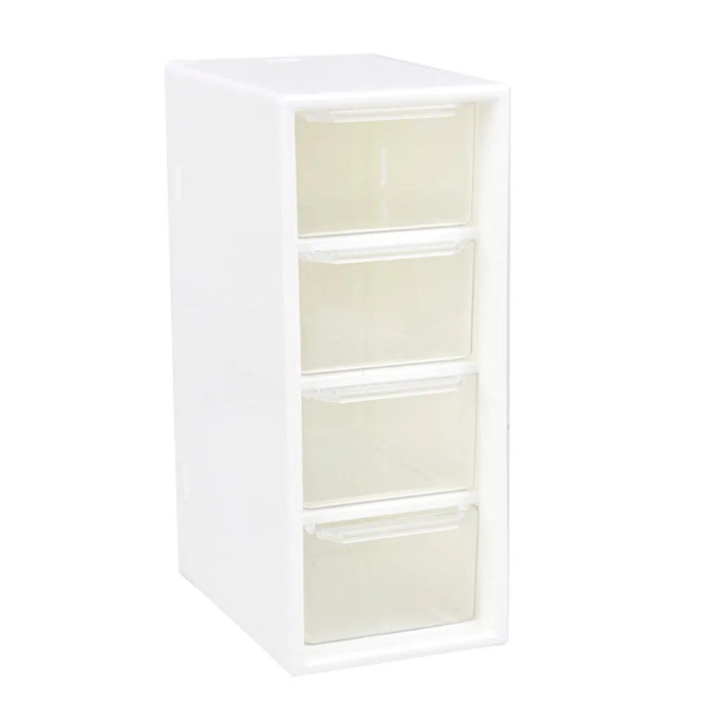Clear Desktop Storage Organizer 4 Drawer Small Size Drawer Organizer Plastic Mini Drawer Vanity Storage Box Makeup Organizer