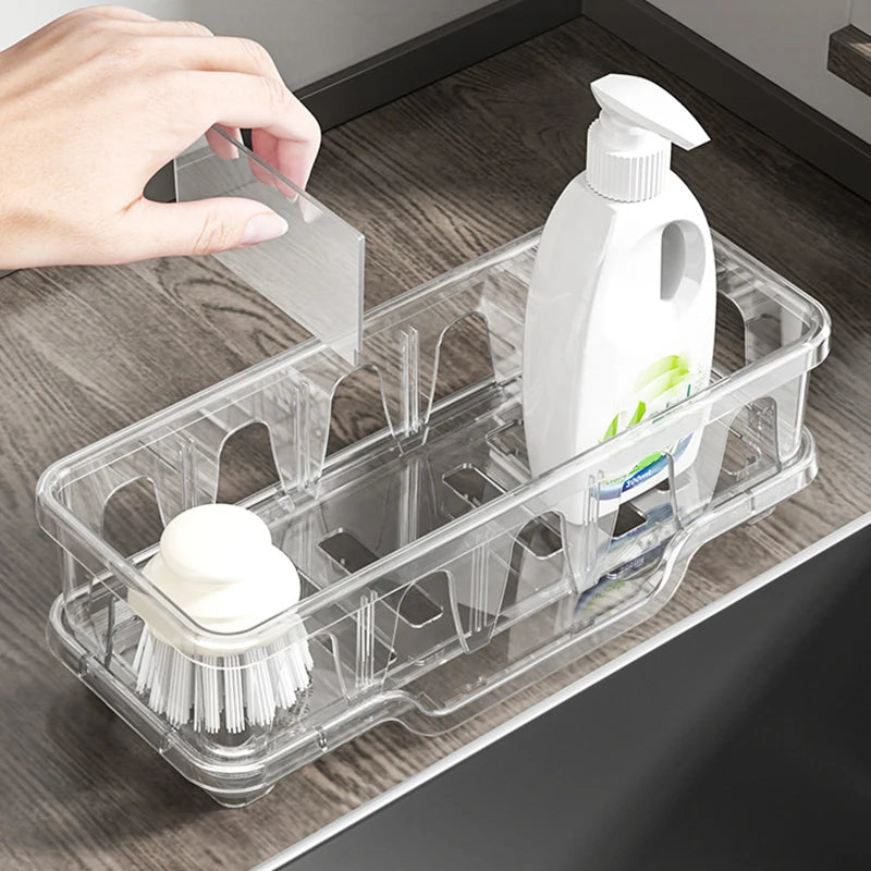 1Pcs Kitchen Sink Caddy Organizer Sink Dish Sponge Holder Drain Rack Kitchen Bathroom Shampoo Soap Storage Shelf