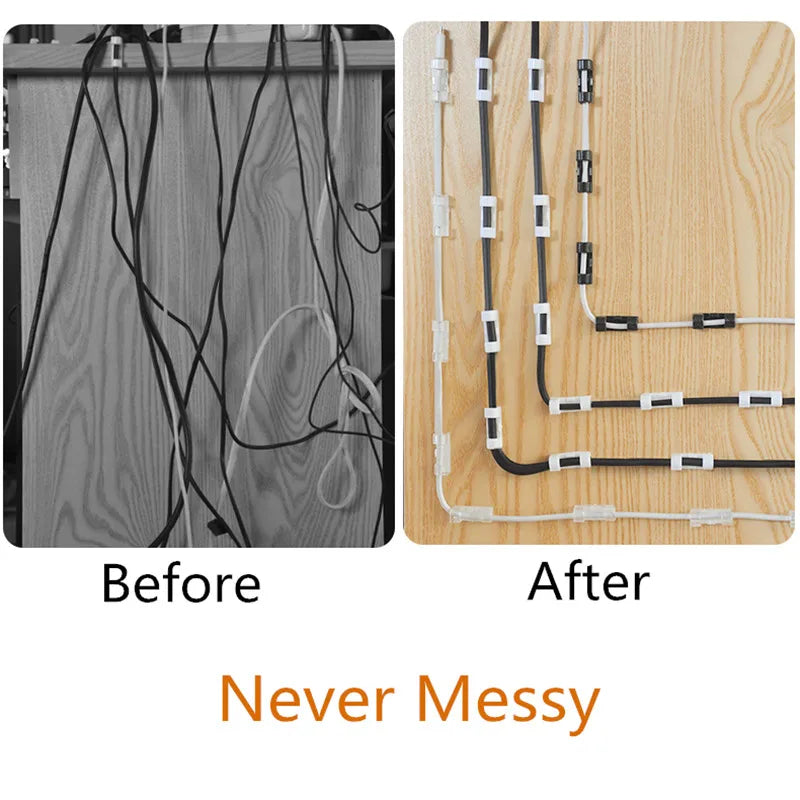 Cable Clip Organizer Drop Wire Holder Cord Management Self-Adhesive Cable Manager Fixed Clamp Wire Winder For Home Office School