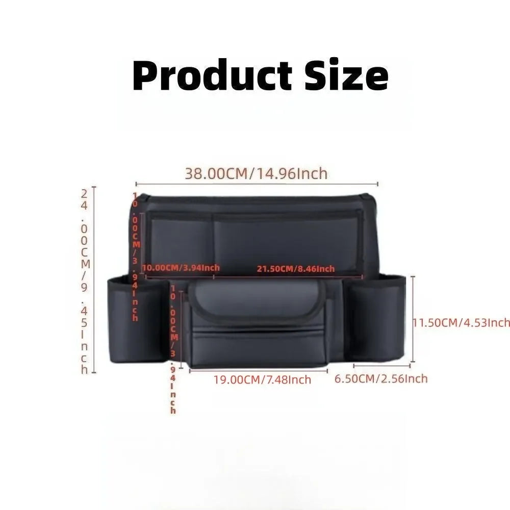 KJOY Between-Seat Car Organizer – Hanging Storage Bag with Cup Holder, Tissue Slot & Handbag Hook, Keeps Car Tidy
