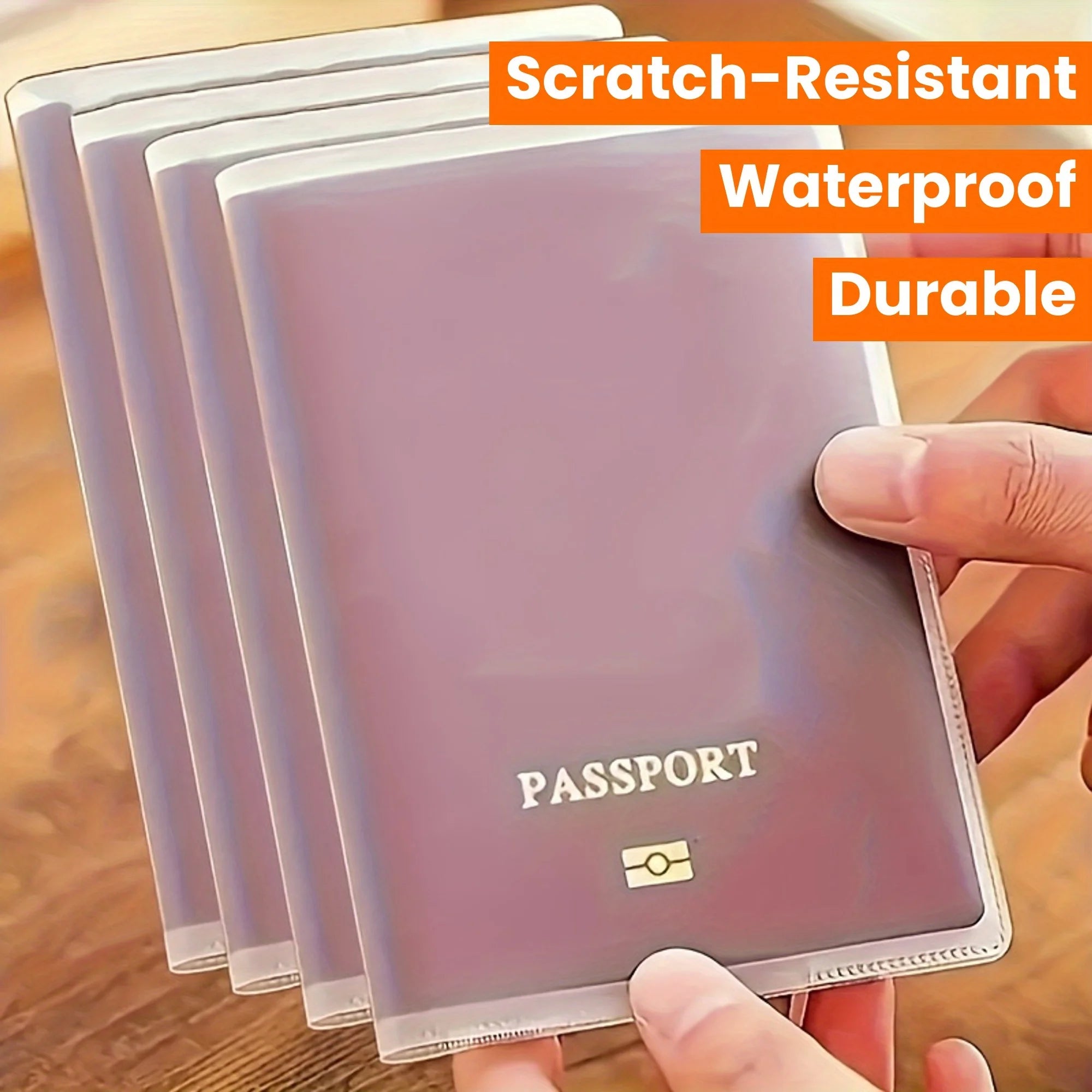 [Passport Holder] 2/4pcs Durable Passport Holder with Multi-Card Slots, Scratch-Resistant Document Protector - Transparent