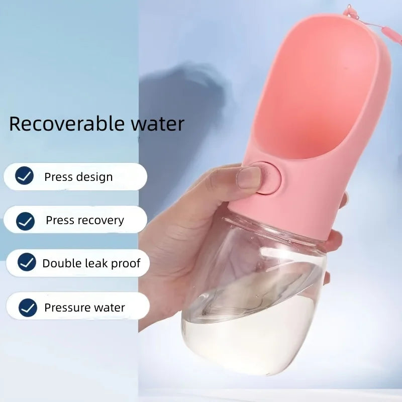 Portable Pet Water Bottle Dispenser 350ml/500ml - Leakproof Outdoors Travel Drink Cup with Dispenser for Dogs, Cats, and Rabbits