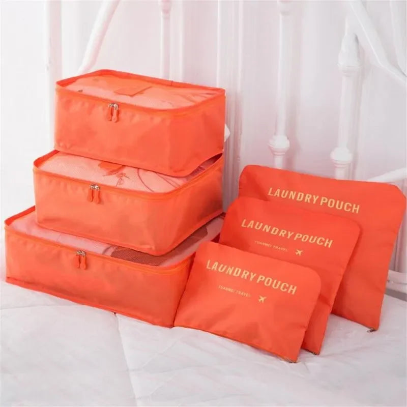 6 PCS Travel Storage Bag Multifunction Packing Cube Bag Travel Kit Set for Women Clothes Tidy Organizer Wardrobe Suitcase Pouch