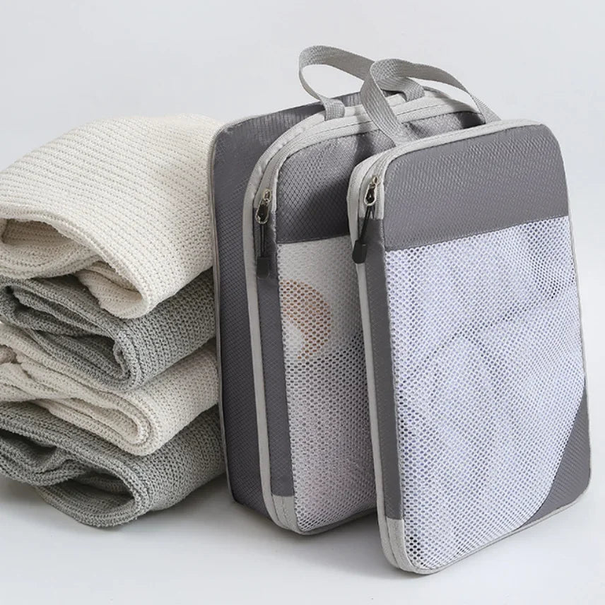3pcs Travel Compression Bags Clothing Storage Bag Lightweight Travel Organizer Cubes Multifunctional Travel Essentials