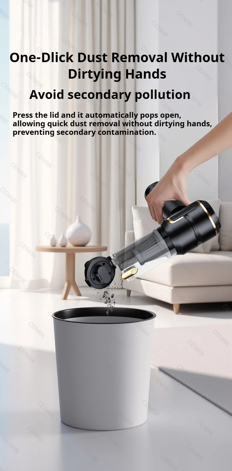 Mini Car Vacuum Cleaner Strong Scution Cordless 998000PA Powerful Wireless Car Cleaner HandHeld Portable Vacuum Cleaner for Car