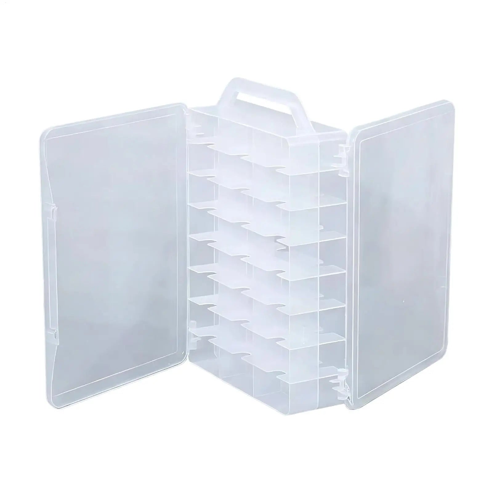 Clear Storage Boxes Double Sided Organizer Case Box With Handle 46 Compartments Clear Box With Lid For Home Office Bedroom