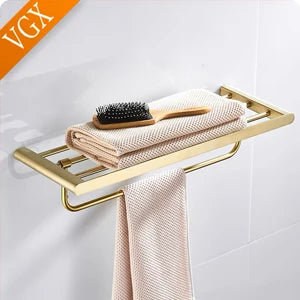 VGX Bathroom Shelf Shower Trangle Shelfes Corner Storage Rack Wall Mounted Shelves Stainless Steel Basket Kitchen Accessories