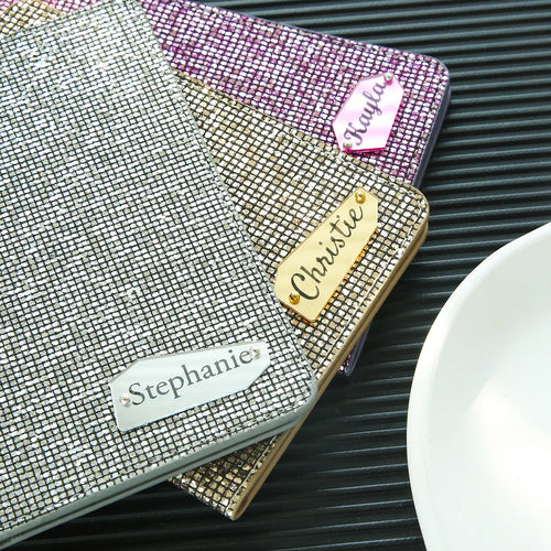 1PCS Personalized Name Passport Holder with Disco Ball Sequins Custom Unique Passport Holder with Shiny Mirror Name Tag