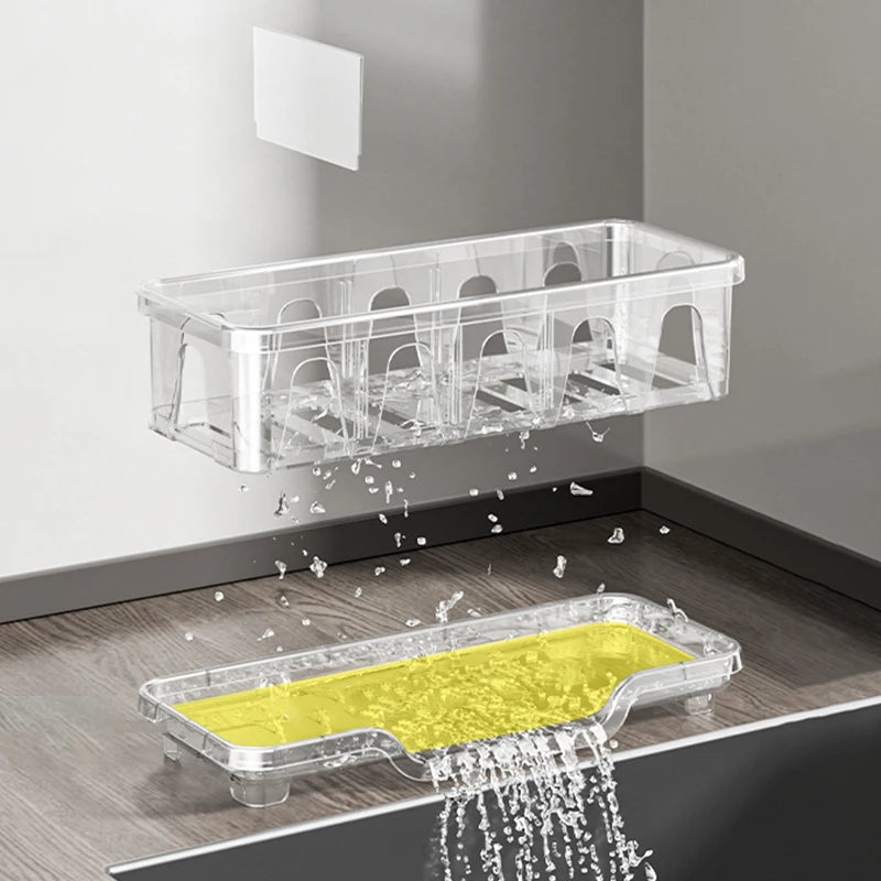 1Pcs Kitchen Sink Caddy Organizer Sink Dish Sponge Holder Drain Rack Kitchen Bathroom Shampoo Soap Storage Shelf