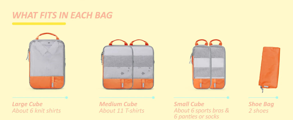 BAGSMART Compression Packing Cubes for Travel - 6/4/2 Set Lightweight Durable Luggage Organizer Bags Travel Essentials