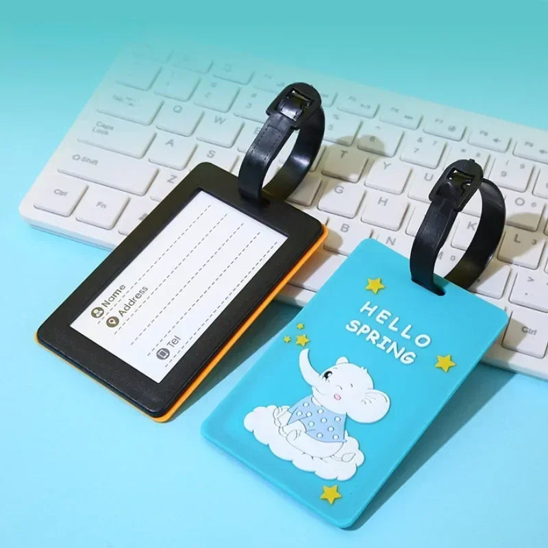 Cute Luggage Tags Women  Luggage Tags Silica Gel Suitcase ID Address Holder Baggage Boarding Tag Travel Accessories