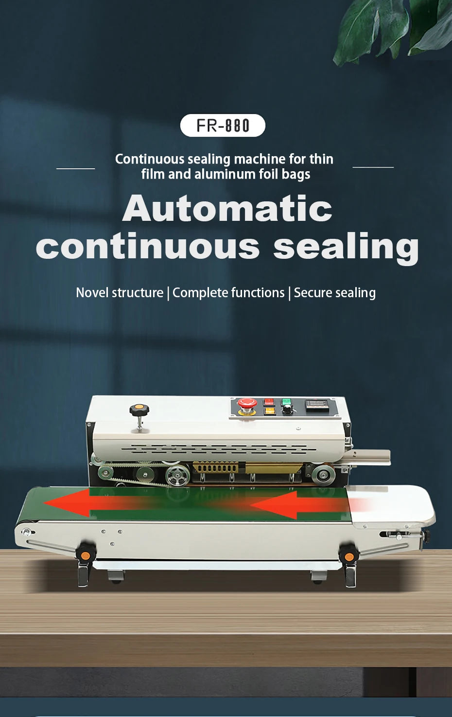 Automatic Electric Bag Sealing Machine Food Plastic Packag Sealer Heavy Duty Packag Sealing Machine 220V Continuous Heat Sealer