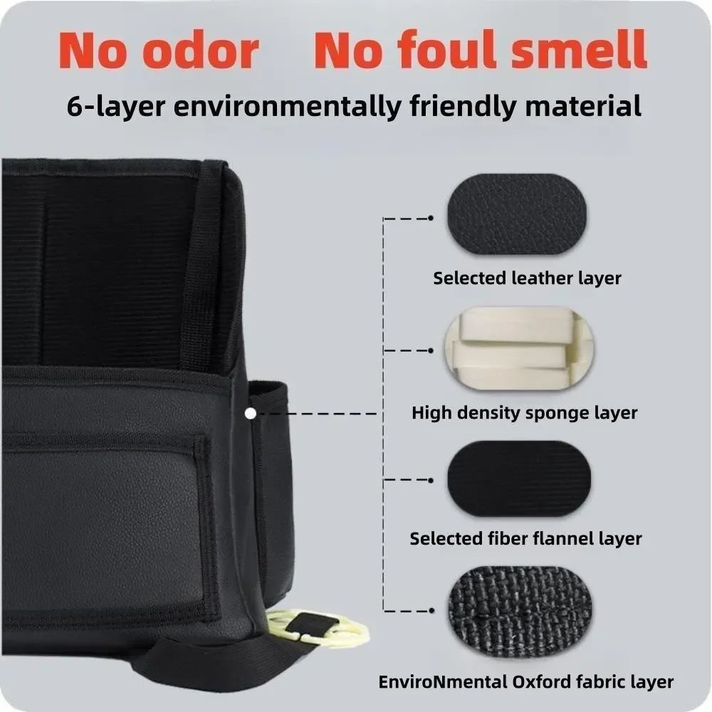 KJOY Between-Seat Car Organizer – Hanging Storage Bag with Cup Holder, Tissue Slot & Handbag Hook, Keeps Car Tidy