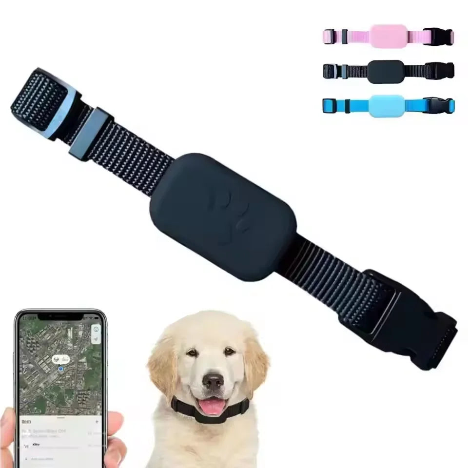 Pet Bluetooth GPS Tracker Adjustable Collar Dog Cats Locator Waterproof Anti Lost Dogs Real-time Tracking Device for iOS/Android
