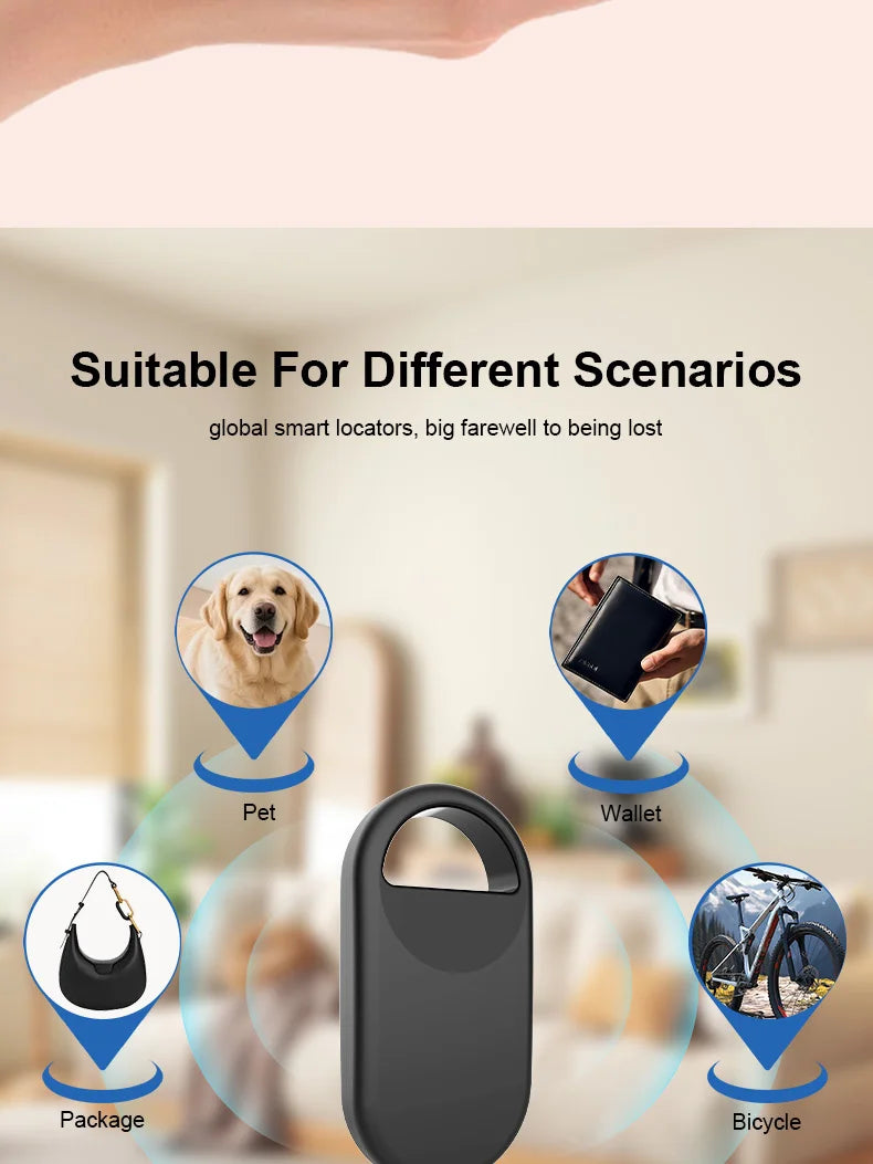 Smart Tag Bluetooth GPS Tracker For iOS Find My App Anti-Lost Security Locator Sound Locate Alarm Reminder Key Finder