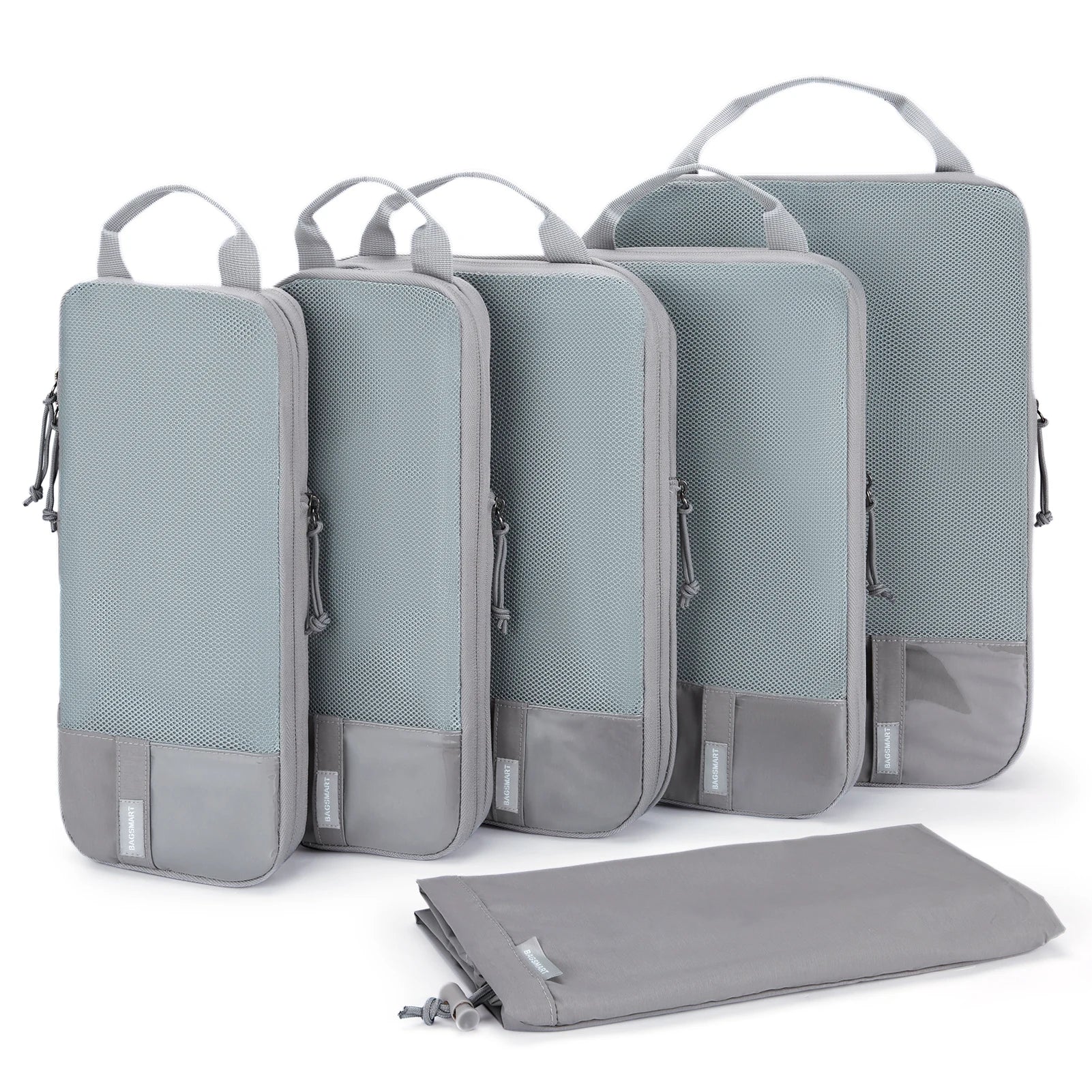 BAGSMART Compression Packing Cubes for Travel - 6/4/2 Set Lightweight Durable Luggage Organizer Bags Travel Essentials