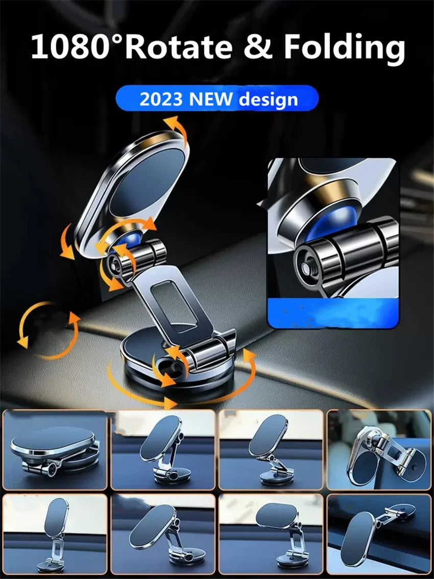 Magnetic Car Phone Holder 360° Rotate Magnet Smartphone Stand Support GPS Foldable Phone Bracket in Car Holder for IPhone Huawei