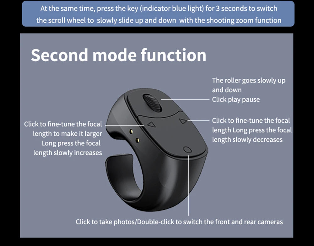 New Bluetooth Remote Control Touch Screen Page Turner Camera Video Recording Music Control For iPad iPhone Remote Scrolling Ring