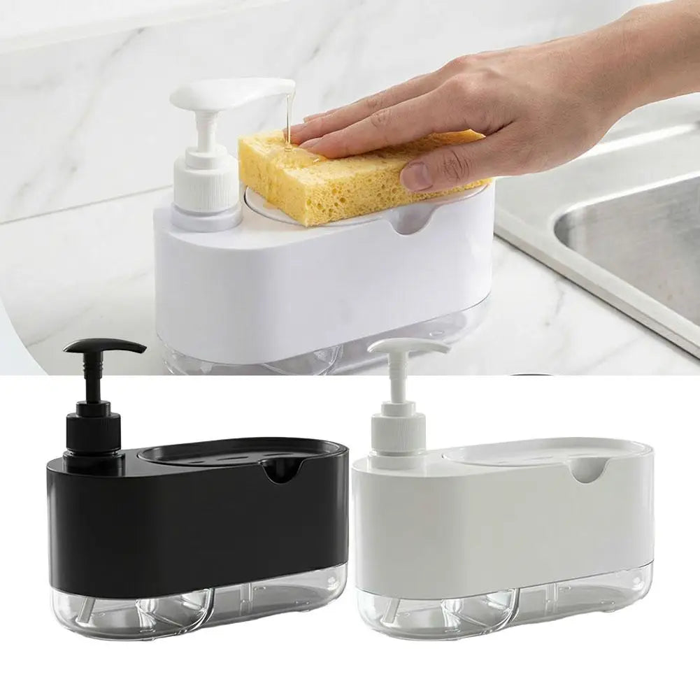 Soap Dispenser With Sponge Holder Shampoo Dispenser Soap Pump Container Storage Organizer Holder For Home Bathroom Kitchen