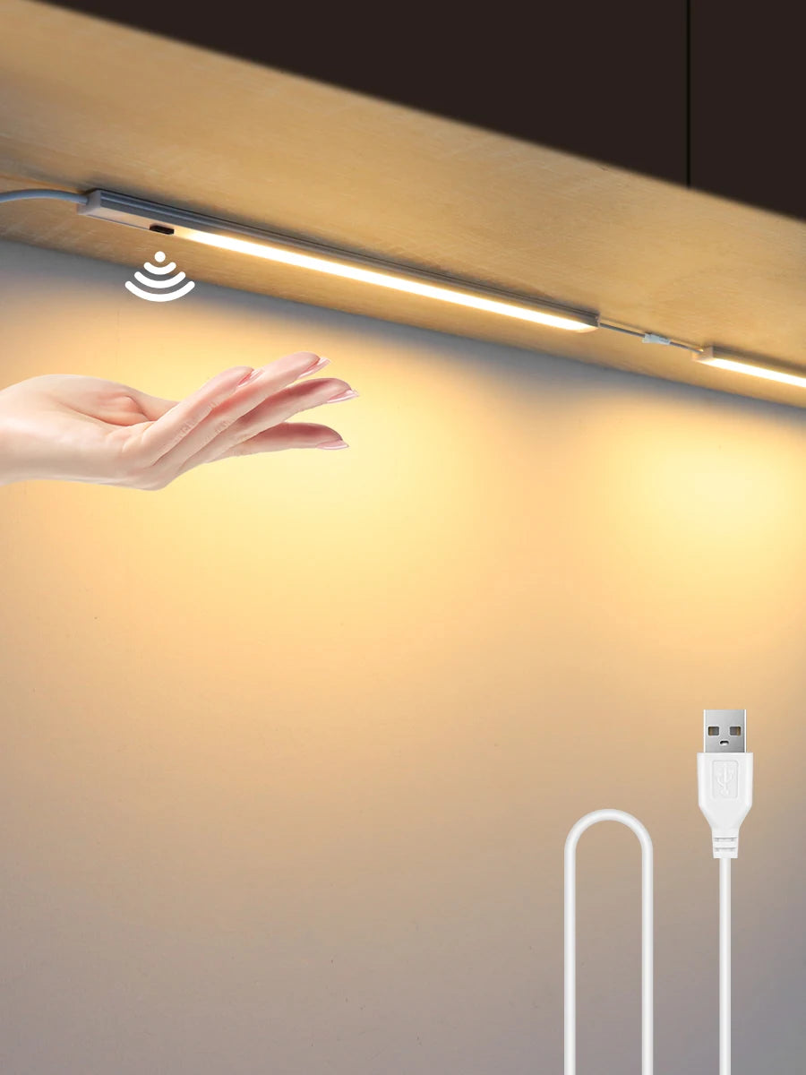 USB LED Lights Room Decoration 5V Lamp Hand Sweep Sensor Lamp Aluminum Lights Bar For Kitchen Closet Bedroom Night Lighting